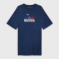 Женская футболка-платье Russia объемный текст