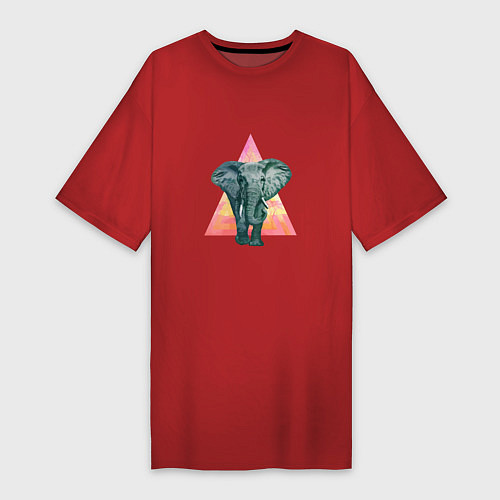 Женская футболка-платье Elaphant Adventure / Красный – фото 1