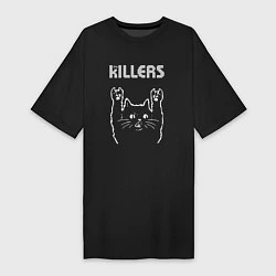 Женская футболка-платье The Killers рок кот