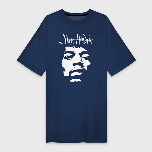 Женская футболка-платье Джими Хендрикс / Тёмно-синий – фото 1