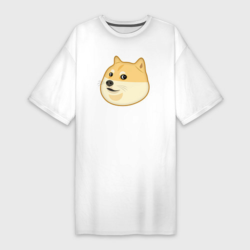 Женская футболка-платье Пёс Доге крупным планом / Белый – фото 1