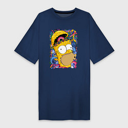 Женская футболка-платье Мозг Гомера Симпсона - постер