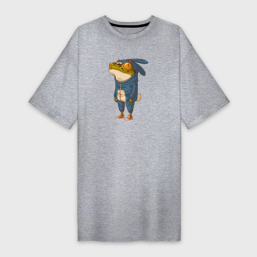 Женская футболка-платье Странная лягуха-заяц / Меланж – фото 1