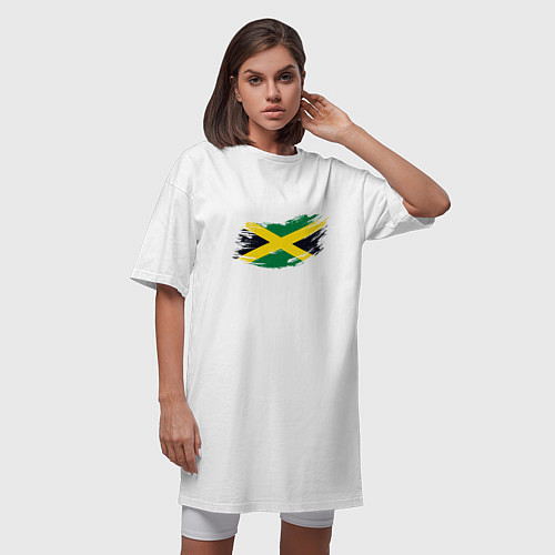 Женская футболка-платье Jamaica Flag / Белый – фото 3