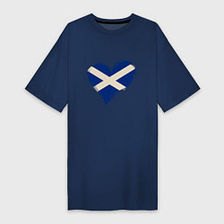 Футболка женская-платье Сердце - Шотландия, цвет: тёмно-синий