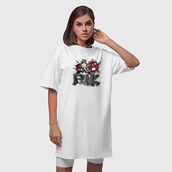 Футболка женская-платье Johny Ramones, цвет: белый — фото 2
