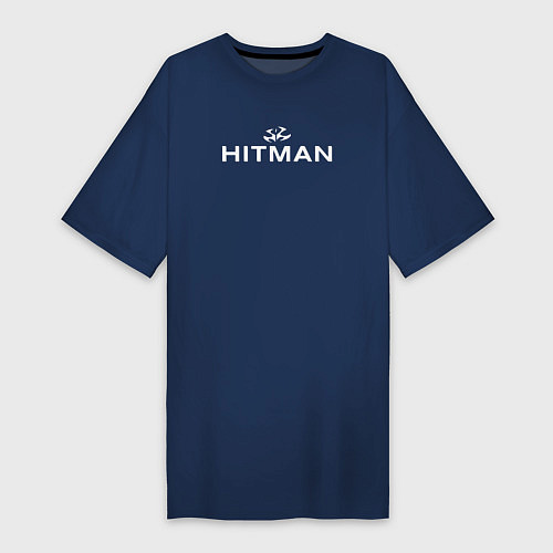 Женская футболка-платье Hitman - лого / Тёмно-синий – фото 1