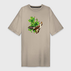 Женская футболка-платье Кукушка на дереве