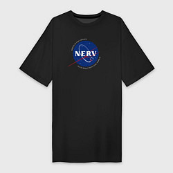 Футболка женская-платье NASA NERV, цвет: черный