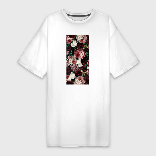 Женская футболка-платье Роза 90х / Белый – фото 1