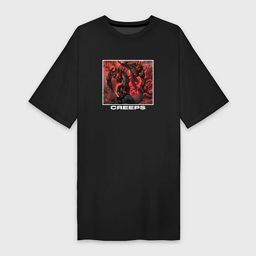 Женская футболка-платье Арт Крипы / Черный – фото 1