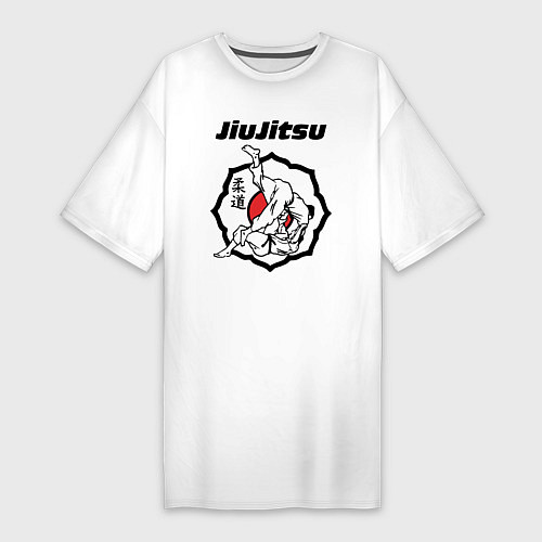 Женская футболка-платье Jiujitsu throw logo / Белый – фото 1