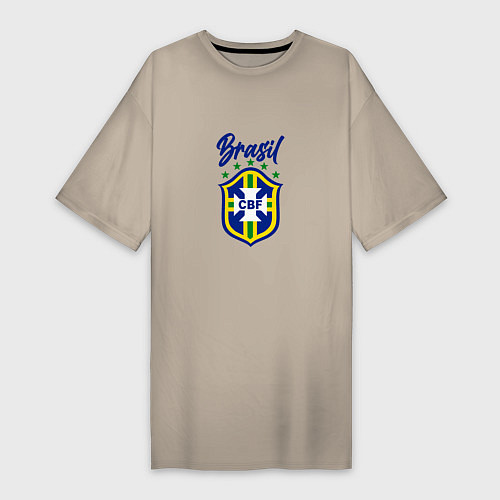 Женская футболка-платье Brasil Football / Миндальный – фото 1
