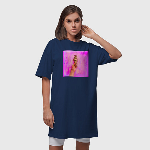 Женская футболка-платье Ice cream / Тёмно-синий – фото 3