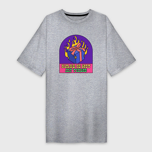 Женская футболка-платье Christmas is not my thing / Меланж – фото 1