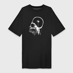 Женская футболка-платье Томография мозга Гомера Симпсона