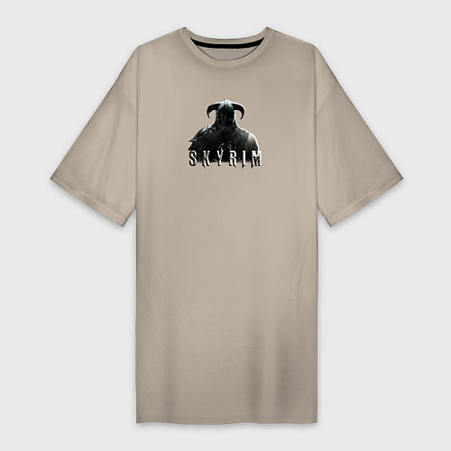Женская футболка-платье Skyrim Минимализм / Миндальный – фото 1