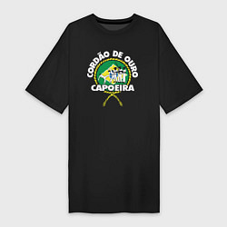 Футболка женская-платье Capoeira - Cordao de ouro flag of Brazil, цвет: черный