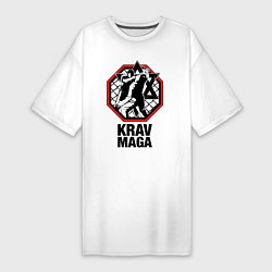 Футболка женская-платье Krav-maga ring, цвет: белый