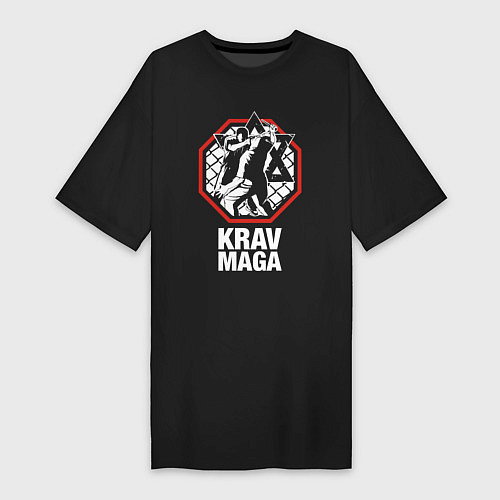 Женская футболка-платье Krav-maga octagon - ring / Черный – фото 1