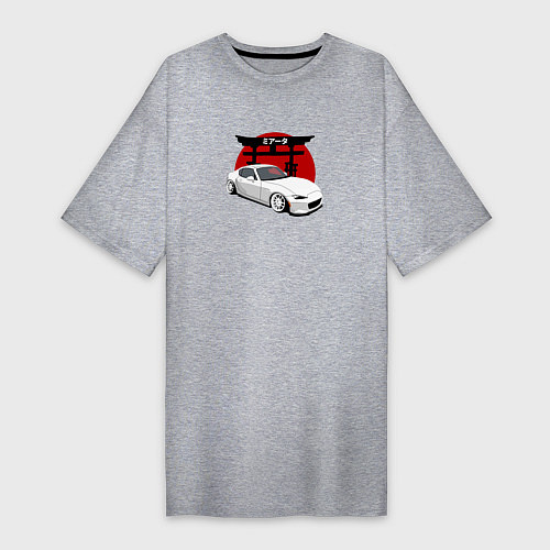 Женская футболка-платье Mazda MX5 Miata ND JDM / Меланж – фото 1