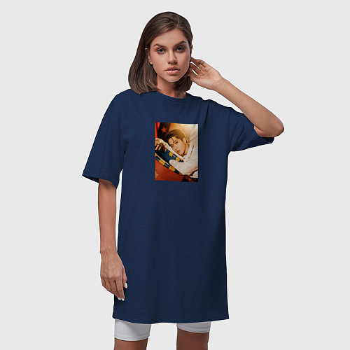 Женская футболка-платье Han Stray Kids Circus / Тёмно-синий – фото 3