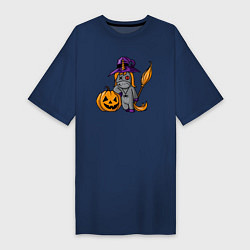 Женская футболка-платье Единорог наряжен на Хэллоуин