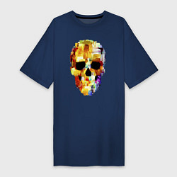 Женская футболка-платье Color skull - sketch
