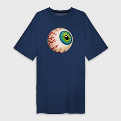 Футболка женская-платье Глаз зомби, цвет: тёмно-синий