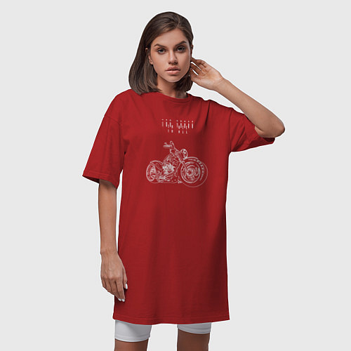 Женская футболка-платье Too young to die / Красный – фото 3
