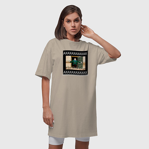 Женская футболка-платье Смех Доктора Ливси / Миндальный – фото 3