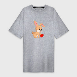 Женская футболка-платье Кролик с сердечком