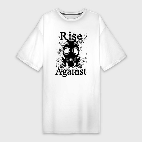 Женская футболка-платье Rise Against rock / Белый – фото 1