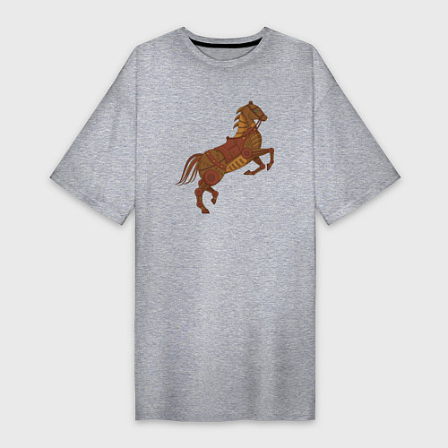 Женская футболка-платье Стимпанк-лошадь / Меланж – фото 1