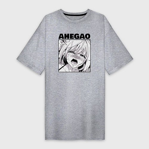 Женская футболка-платье Ахегао рисунок / Меланж – фото 1