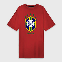 Футболка женская-платье Brasil CBF, цвет: красный