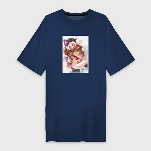 Женская футболка-платье Красавчик Рэг / Тёмно-синий – фото 1