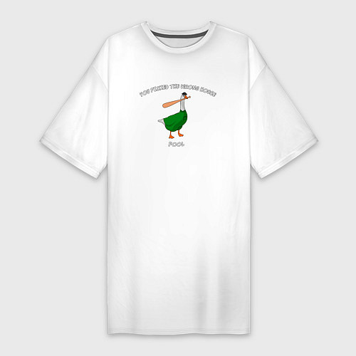 Женская футболка-платье Гусь Биг Смоук / Белый – фото 1