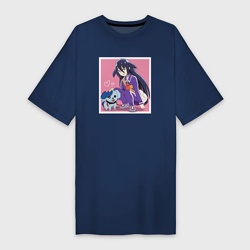 Женская футболка-платье Таэ Ямада - Зомбилэнд Сага Месть / Тёмно-синий – фото 1