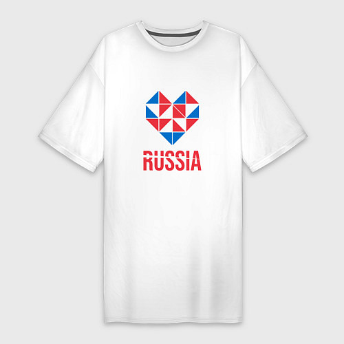 Женская футболка-платье Россия в моём сердце / Белый – фото 1