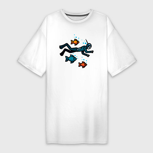 Женская футболка-платье Дайвер / Белый – фото 1