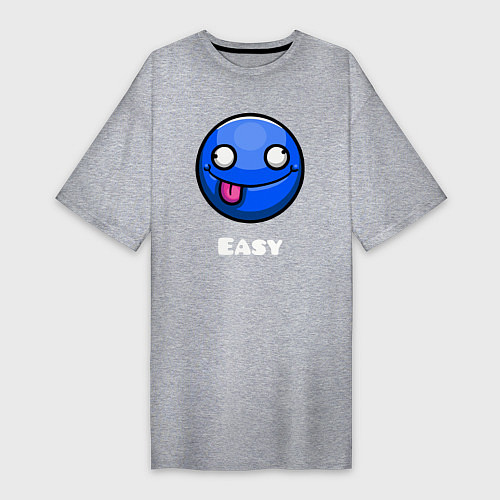 Женская футболка-платье Geometry Dash easy demon / Меланж – фото 1