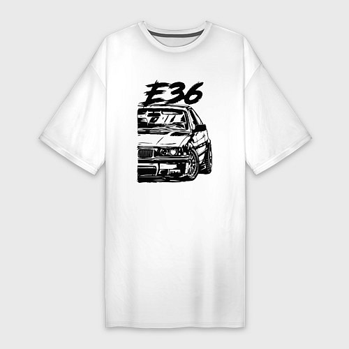 Женская футболка-платье BMW E36 / Белый – фото 1