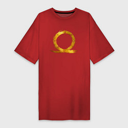Футболка женская-платье Golden logo GoW Ragnarok, цвет: красный