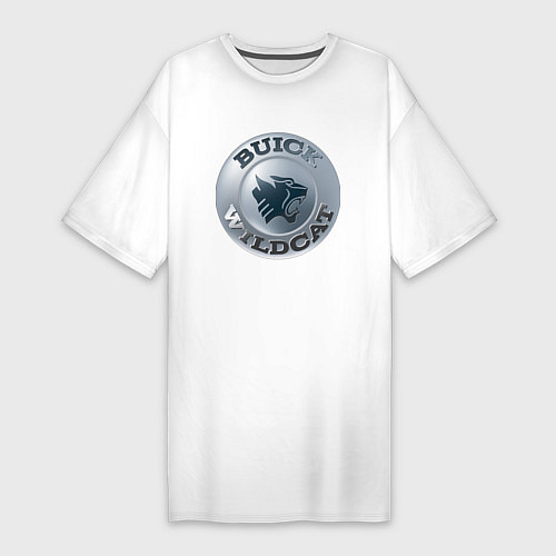 Женская футболка-платье Buick Wildcat - logotype / Белый – фото 1