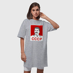Футболка женская-платье Сталин-СССР, цвет: меланж — фото 2