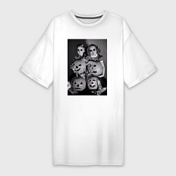 Женская футболка-платье Криповые детки хэллоуин