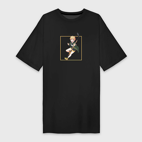 Женская футболка-платье Рико Сагинума - Пураоре гордость оранжевых / Черный – фото 1