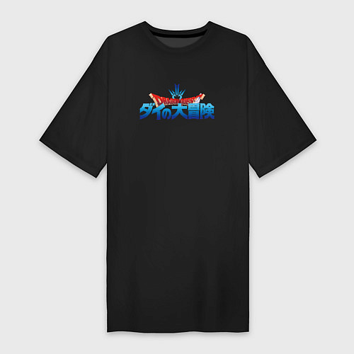 Женская футболка-платье Драгон Квест logo / Черный – фото 1