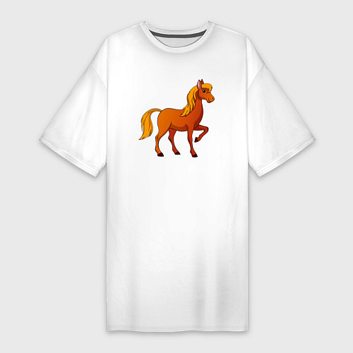 Женская футболка-платье Добрый конь / Белый – фото 1